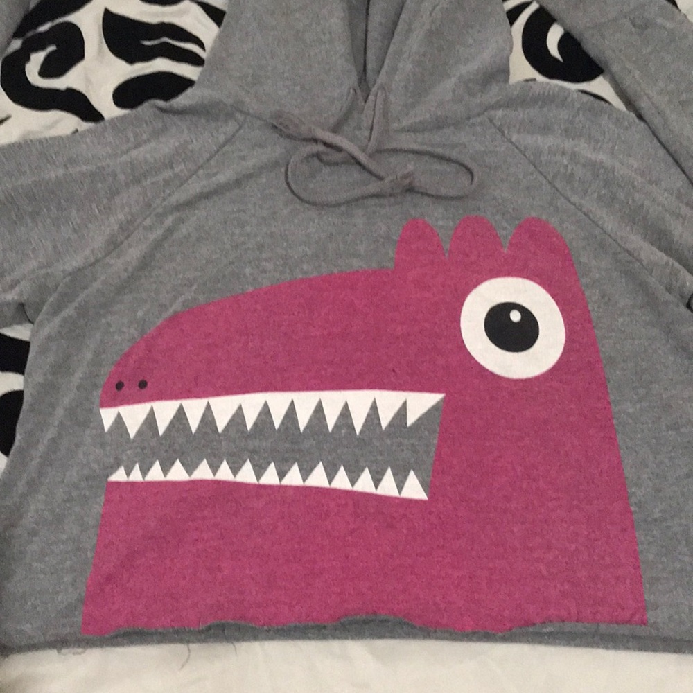 Forever 21 cropped dinosaur sweatshirt - Picture 2 of 3
